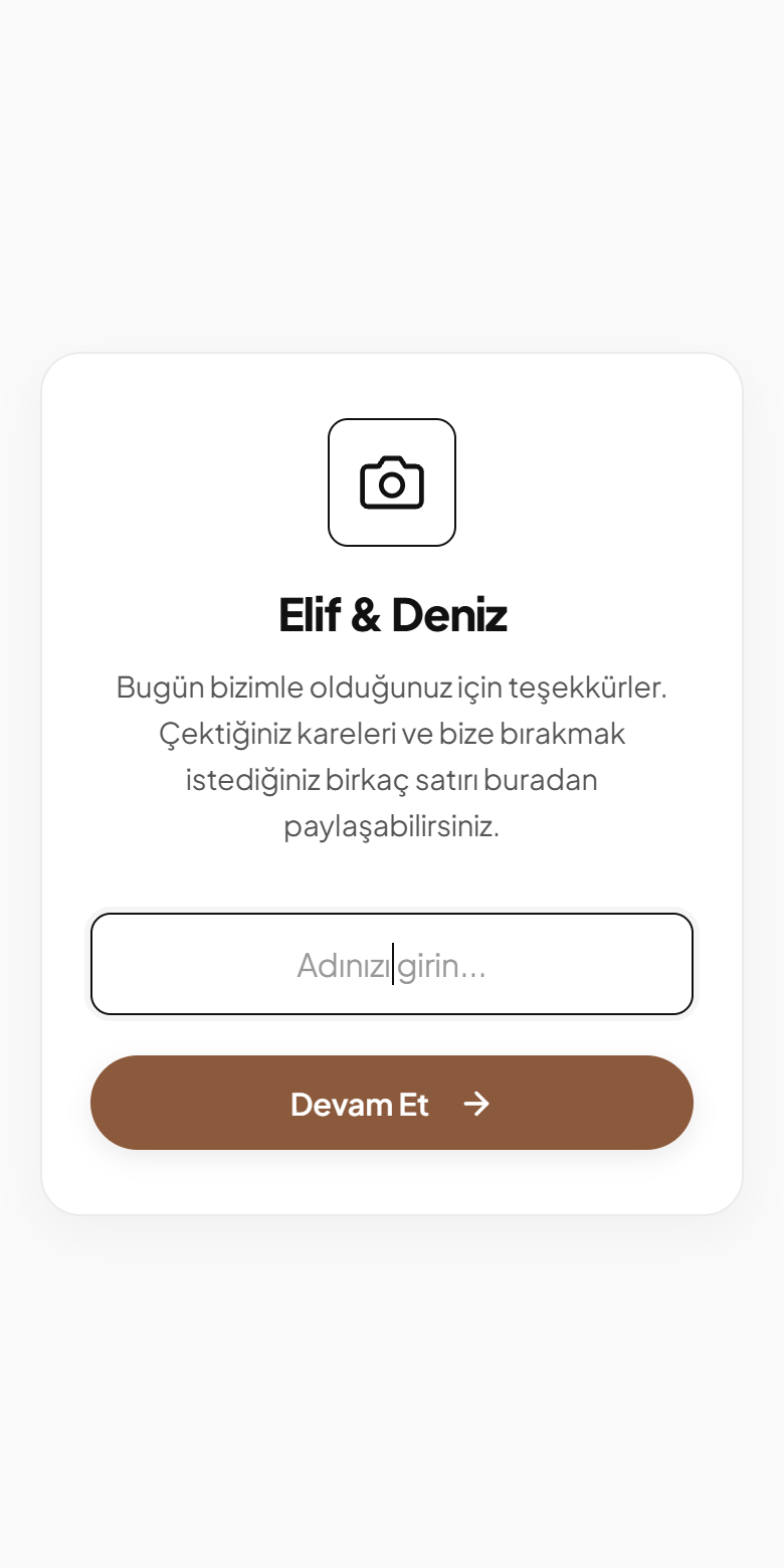 Misafirin gördüğü yükleme sayfası